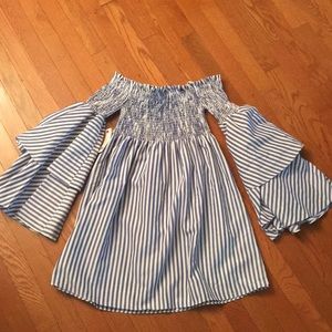 Off the shoulder bell sleeved dress